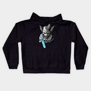 Clowns Are Evil - Black and White (and Blue) Kids Hoodie